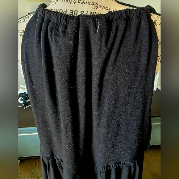 Women's Plus Size 3X V Neck Black Maxi Dress with Purple Flower Accent Halter - Picture 6 of 7